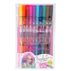 Depesche 11500 TOPModel Fineliner-Set 10 Farben StifteSet +2 Handletterling-Schablonen
