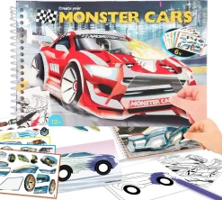 Depesche 11884 Monster Cars Pocket Malbuch Inklusive Sticker Kreativbuch Autos