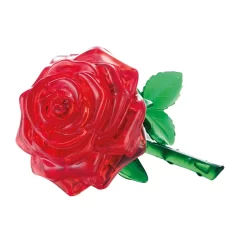 HCM Kinzel Crystal Puzzle 3D - Rote Rose 44 Teile Ca. 10cm 103113