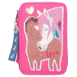 Depesche 10529 Miss Melody 3-fach Federtasche Rosa Gefüllt Mit Streichpailletten -Kuscheiz Geschäft 10529 1 4010070429522 a feta 0419 300dpi 1