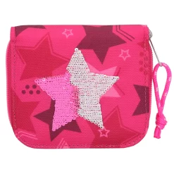 Depesche 10719 TOPModel Portemonnaie Geldbörse Streichpailletten Stern Pink