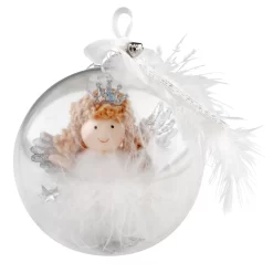 Depesche 10785 Schutzengel In Christbaum-Kugel - Silber Passt Immer Auf Dich Auf