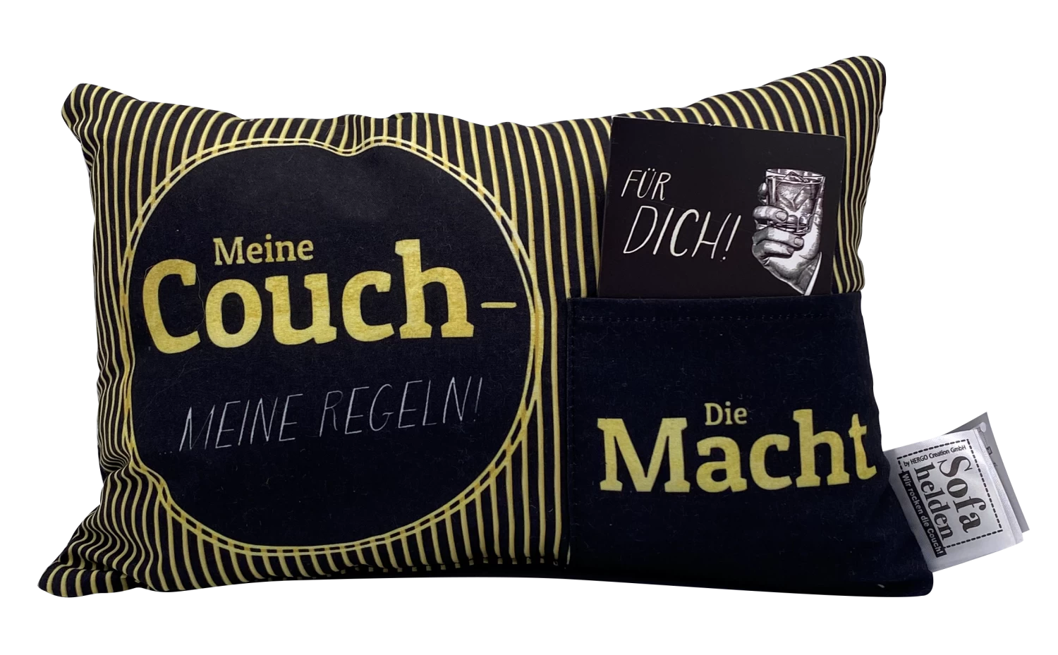 Hergo Geschenk-Kissen Mit Tasche 30x20cm - 1916 Meine Couch, Meine Regeln 1 Hergo Geschenk-Kissen Mit Tasche 30x20cm - 1916 Meine Couch, Meine Regeln