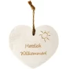 Vintage-Herz Aus Holz "Herzlich Willkommen" 21018