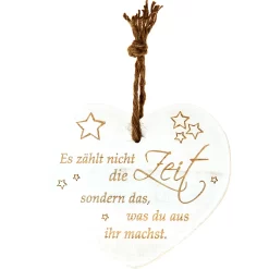 Vintage-Herz Aus Holz "Es Zählt Nicht Die Zeit Sondern Das, Was Du..." 21067