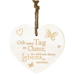Vintage-Herz Aus Holz "Gib Jedem Tag Die Chance, Der Schönste..." 21071