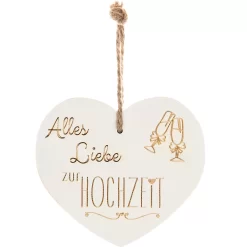 Vintage-Herz Aus Holz "Alles Liebe Zur Hochzeit" 21087