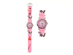 BB Klostermann Kinderuhr 3D Pferde Rosa 21505