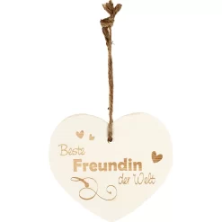 Kleines Vintage-Herz Aus Holz "Beste Freundin Der Welt" 24000