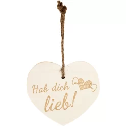Kleines Vintage-Herz Aus Holz "Hab Dich Lieb" 24002