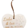 Kleines Vintage-Herz Aus Holz "Liebe Und Tue Was Du Willst" 24003