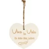 Kleines Vintage-Herz Aus Holz "Viva La Vida - Es Lebe Das Leben" 24005