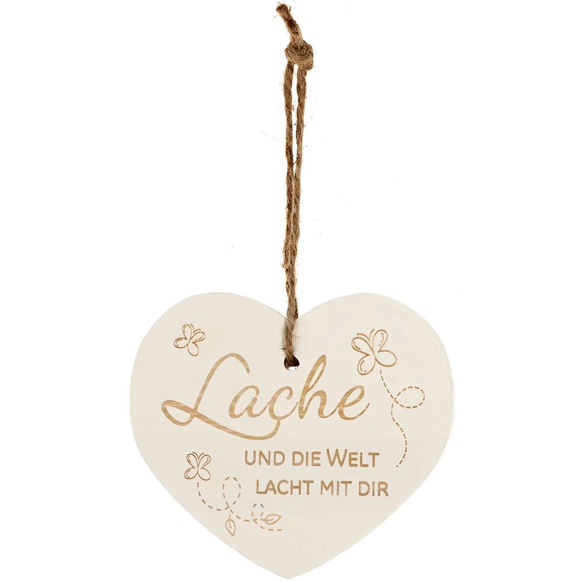 Kleines Vintage-Herz Aus Holz "Lache Und Die Welt Lacht Mit Dir" 24007 1 Kleines Vintage-Herz Aus Holz "Lache Und Die Welt Lacht Mit Dir" 24007