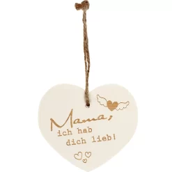 Kleines Vintage-Herz Aus Holz "Mama Ich Hab Dich Lieb" 24012