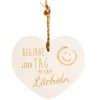 Vintage-Herz Aus Holz "Beginne Jeden Tag Mit Einem Lächeln" 24026