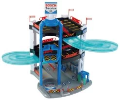 Theo Klein Bosch Service Parkhaus 3 Ebenen Ca. 51cm Hoch Mit Lift Inkl. 2 Fahrzeuge 2811