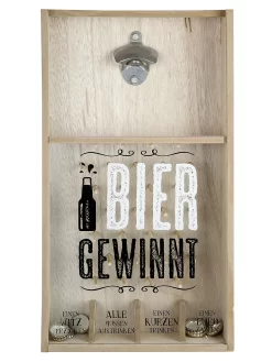 Gilde 42600 Kronkorken-Spiel Bierspiel "Bier Gewinnt" Wand-Flaschenöffner 48cm