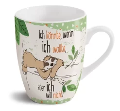 Nici 42640 Porzellantasse Faultier Chill Bill "Ich Könnte, Wenn Ich Wollte..."