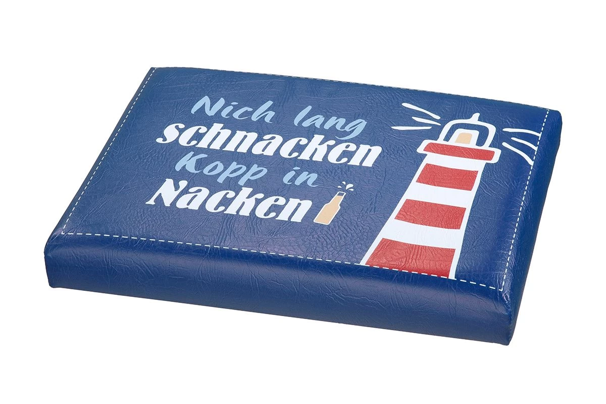 Gilde 42981 Bierkasten Sitzkissen "Nich Lang Schnacken" 44x34cm Sitzpolster Blau 2 Gilde 42981 Bierkasten Sitzkissen "Nich Lang Schnacken" 44x34cm Sitzpolster Blau – Bild 2