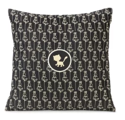 Nici 44015 Baumwollkissen Katze 2-seitig Bedruckt Schwarz Ca 37x37cm