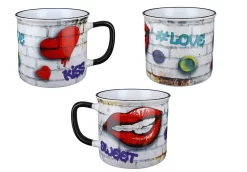 Gilde 44309 Keramik Tasse Streetart "Love" Ca. 390ml -Kuscheiz Geschäft 44309 4 14 2
