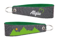 Gilde 44734 Filz Schlüsselanhänger "Allgäu" 14cm Grau