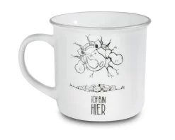 Nici 45029 Porzellantasse Metallic "Ich Bin Hier, Das Muss Reichen" Nashorn