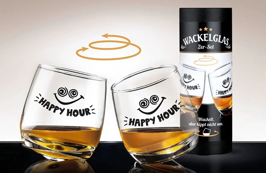 Gilde 46760 Wackelglas 2er-Set "Happy Hour" Designgläser 27cl 8,8cm 1 Gilde 46760 Wackelglas 2er-Set "Happy Hour" Designgläser 27cl 8,8cm