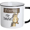 Gilde 46998 Keramik Tasse Pferd "Pfertig Für Heute" Emaille-Design Ca. 390ml