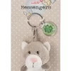 Nici 47530 Schlüsselanhänger Graue Katze Plüsch 7cm Kleeblatt Glücksklee