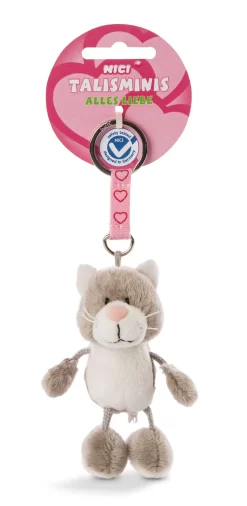 Nici 47553 Talisminis Schlüsselanhänger Graue Katze 7cm Alles Liebe