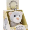 Nici 48122 Schlüsselanhänger Message Friends 6cm - Katze "Happy Birthday"