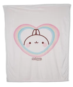 Nici 48229 Kuscheldecke Molang Mit Regenbogenherz 140x175cm Plüsch Kawaii
