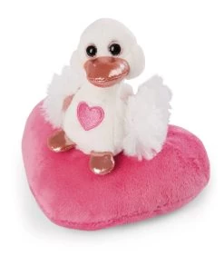 Nici 48264 Schwan Weiß Auf Herzkissen Ca 13cm Plüsch Love Classics GREEN