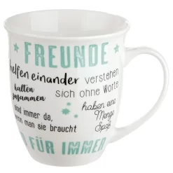 Gilde 49631 Jumbo-Tasse "Freunde" Mit Komplimenten 400ml Porzellan