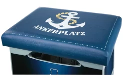 Gilde 49828 Bierkasten Sitzkissen "Ankerplatz" 44x34cm Sitzpolster Blau