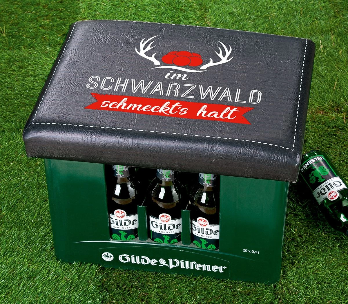 Gilde 49842 Bierkasten Sitzkissen "Schwarzwald" 44x34cm Sitzpolster Schwarz 2 Gilde 49842 Bierkasten Sitzkissen "Schwarzwald" 44x34cm Sitzpolster Schwarz – Bild 2