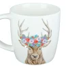 Gilde 49996 Porzellan Tasse "Hirsch Mit Blumenkranz" Ca. 380ml