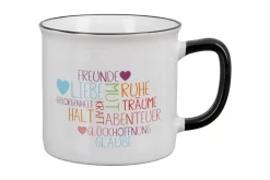 Gilde 50534 Keramik Tasse "Schlagworte" Ca. 390ml