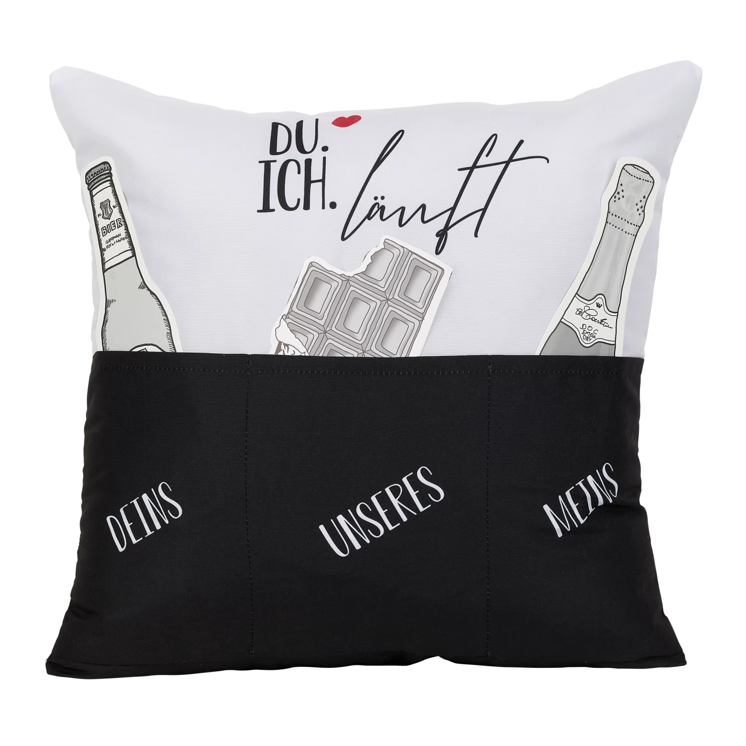 Hergo Sofahelden Kissen Mit Taschen 43x43cm - Du Ich Läuft 8766 1 Hergo Sofahelden Kissen Mit Taschen 43x43cm - Du Ich Läuft 8766