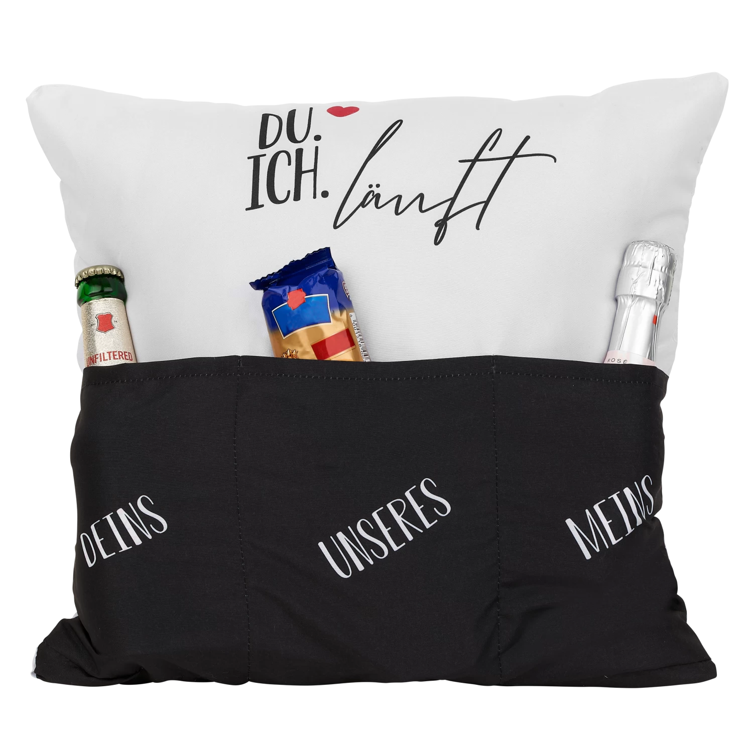 Hergo Sofahelden Kissen Mit Taschen 43x43cm - Du Ich Läuft 8766 2 Hergo Sofahelden Kissen Mit Taschen 43x43cm - Du Ich Läuft 8766 – Bild 2