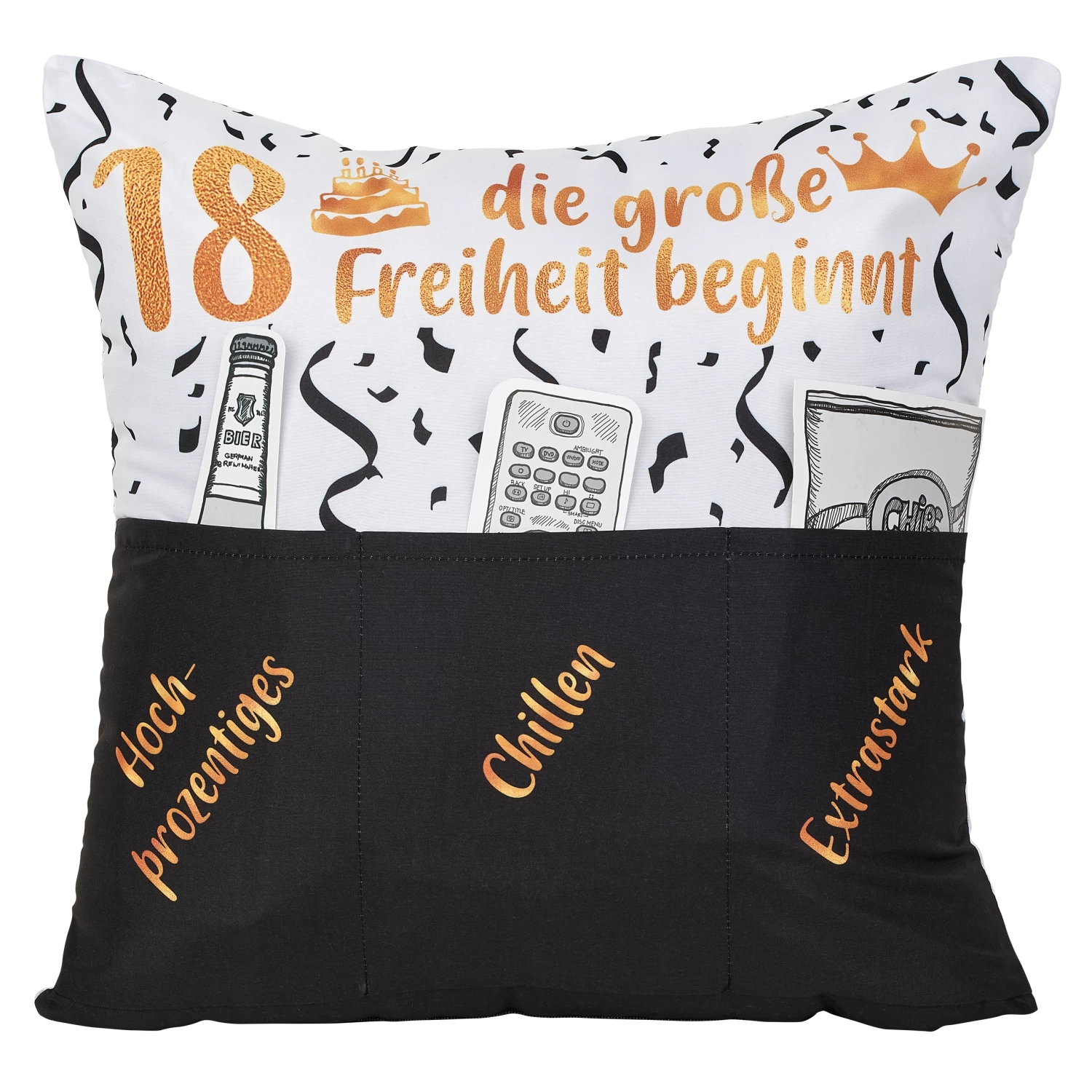 Hergo Sofahelden Kissen Mit Taschen 43x43cm - 18. Geburtstag 8773 1 Hergo Sofahelden Kissen Mit Taschen 43x43cm - 18. Geburtstag 8773
