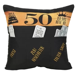 Hergo Sofahelden Kissen Mit Taschen 43x43cm - 50. Geburtstag 8776