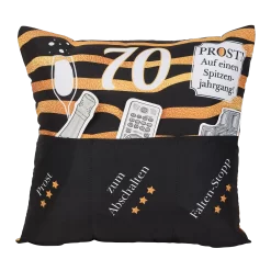 Hergo Sofahelden Kissen Mit Taschen 43x43cm - 70. Geburtstag 8778
