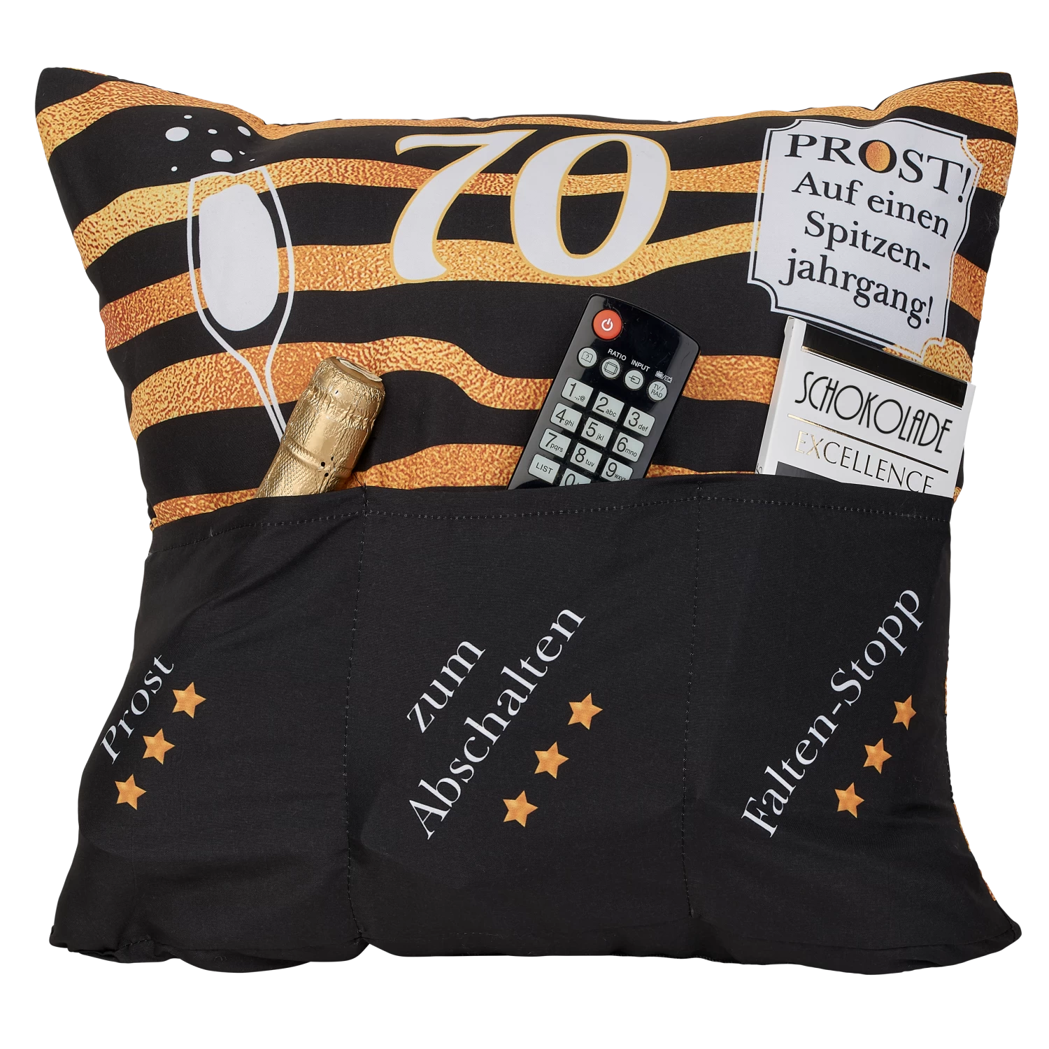 Hergo Sofahelden Kissen Mit Taschen 43x43cm - 70. Geburtstag 8778 2 Hergo Sofahelden Kissen Mit Taschen 43x43cm - 70. Geburtstag 8778 – Bild 2