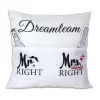 Hergo Sofahelden Kissen Mit Taschen 43x43cm - Dreamteam / Mr. & Mrs. Right 8811