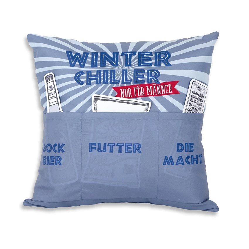 Hergo Sofahelden Kissen Mit Taschen 43x43cm - Winter Chiller 8812 1 Hergo Sofahelden Kissen Mit Taschen 43x43cm - Winter Chiller 8812