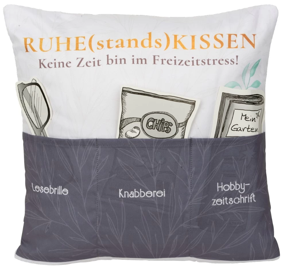 Hergo Sofahelden Kissen Mit Taschen 43x43cm - Ruhestandskissen 8842 1 Hergo Sofahelden Kissen Mit Taschen 43x43cm - Ruhestandskissen 8842