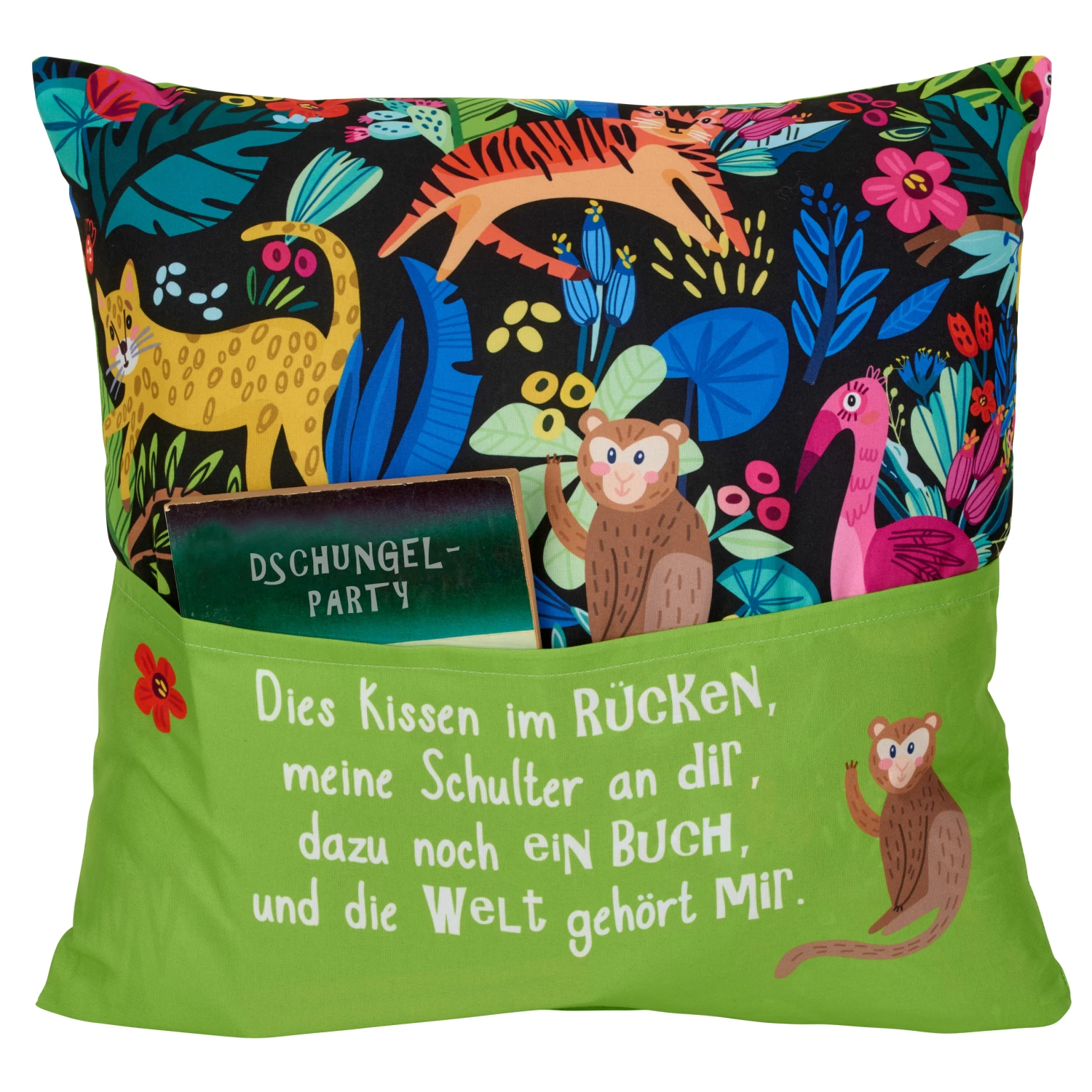 Hergo Sofahelden Kissen Mit Taschen 43x43cm - Lesekissen Kids - Dschungel 9031 1 Hergo Sofahelden Kissen Mit Taschen 43x43cm - Lesekissen Kids - Dschungel 9031