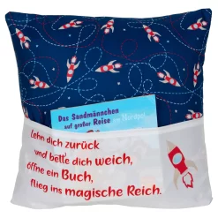 Hergo Sofahelden Kissen Mit Taschen 43x43cm - Lesekissen Kids - Rakete 9034